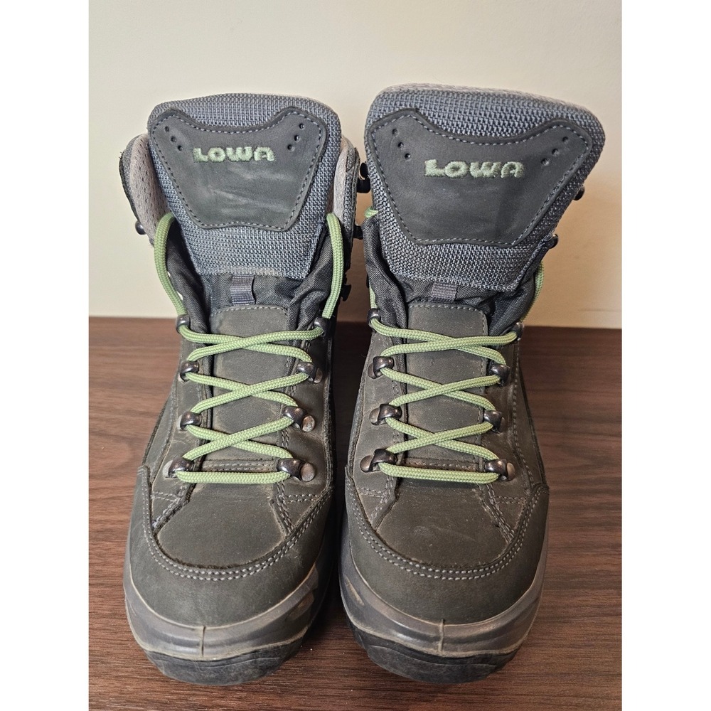 Lowa Renegade GTX Mid Ws Hiking Boots Grey Green Gore-Tex Vibram Womens 7